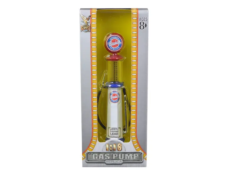 "Buick Service" Vintage Cylinder Gas Pump Replica 1/18 Diecast Model By Road Signature 1