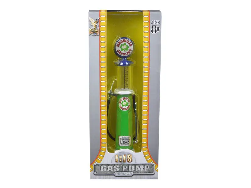 "Magnolia Gasoline" Vintage Cylinder Gas Pump Replica 1/18 Diecast Model By Road Signature 1
