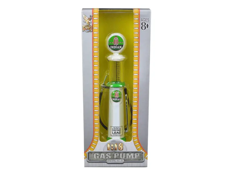 "Indian" Vintage Cylinder Gas Pump Replica 1/18 Diecast Model By Road Signature 1
