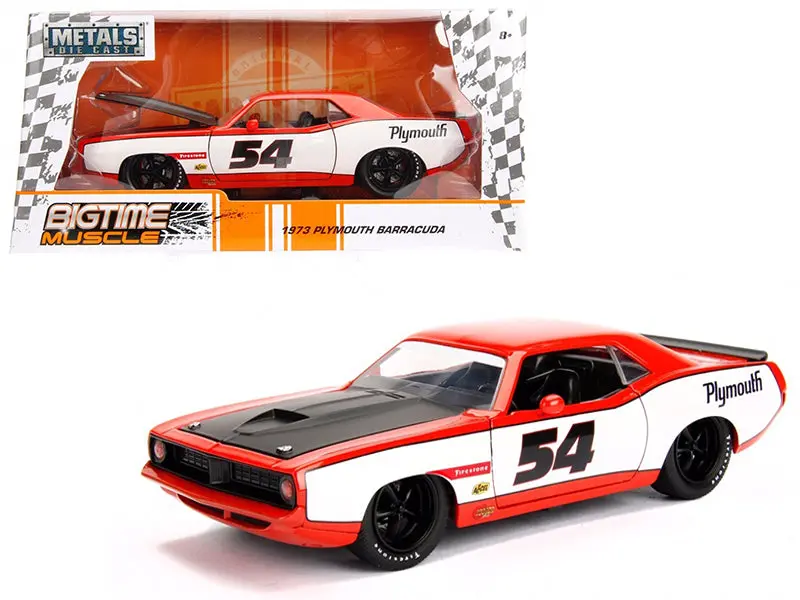 1973 Plymouth Barracuda #54 1/24 Diecast Model Car By Jada 1