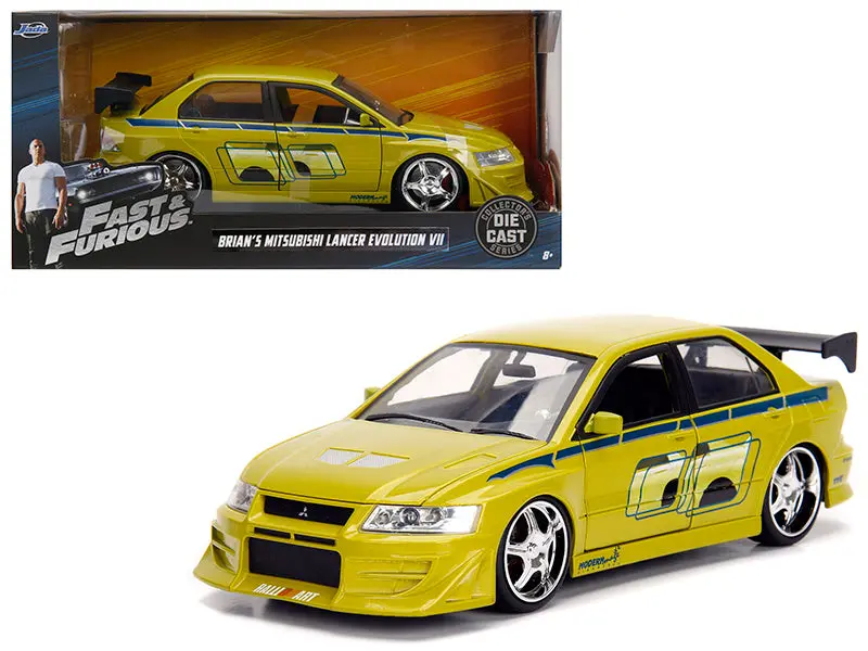 Brian's Mitsubishi Lancer Evolution Vii "The Fast And The Furious" Movie 1/24 Diecast Model Car By Jada 1