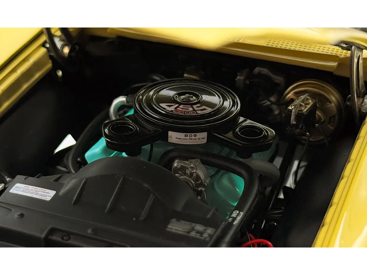 1972 Pontiac Gto Lemans Monarch Yellow With Gto Stripes And White Vinyl Top Limited Edition To 264 Pieces Worldwide 1/18 Diecast Model Car By Acme 2