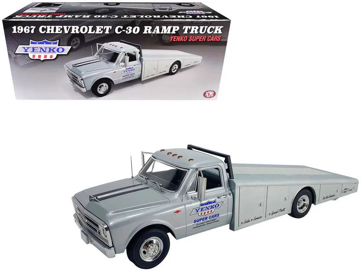 1967 Chevrolet C-30 Ramp Truck "Yenko Super Cars" Silver Metallic Limited Edition To 248 Pieces Worldwide 1/18 Diecast Model Car By Acme 1