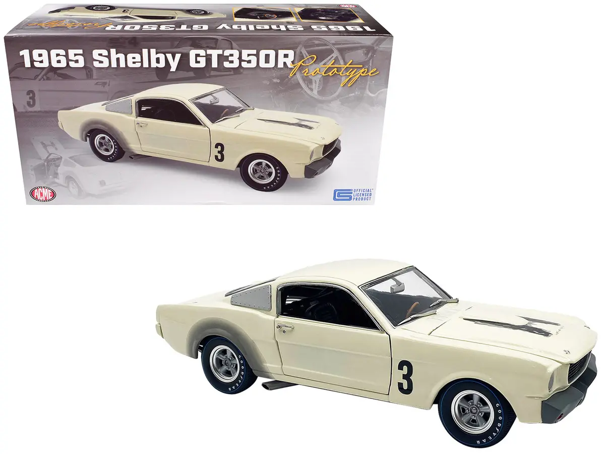 1965 Shelby Gt350r Prototype #3 White Limited Edition To 312 Pieces Worldwide 1/18 Diecast Model Car By Acme 1