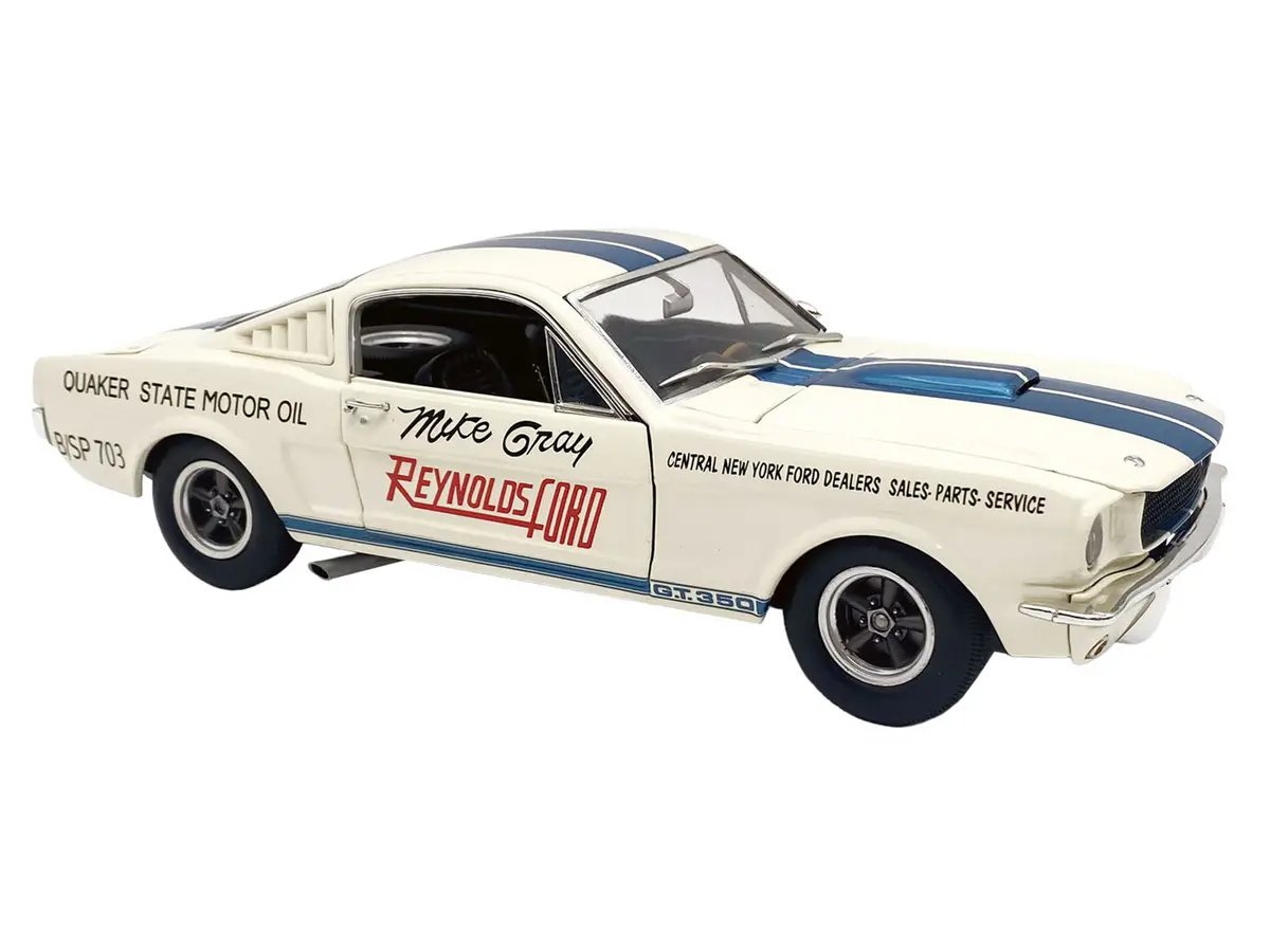 1965 Shelby Gt350 "Reynolds Ford" White With Blue Stripes Limited Edition To 204 Pieces Worldwide 1/18 Diecast Model Car By Acme 2