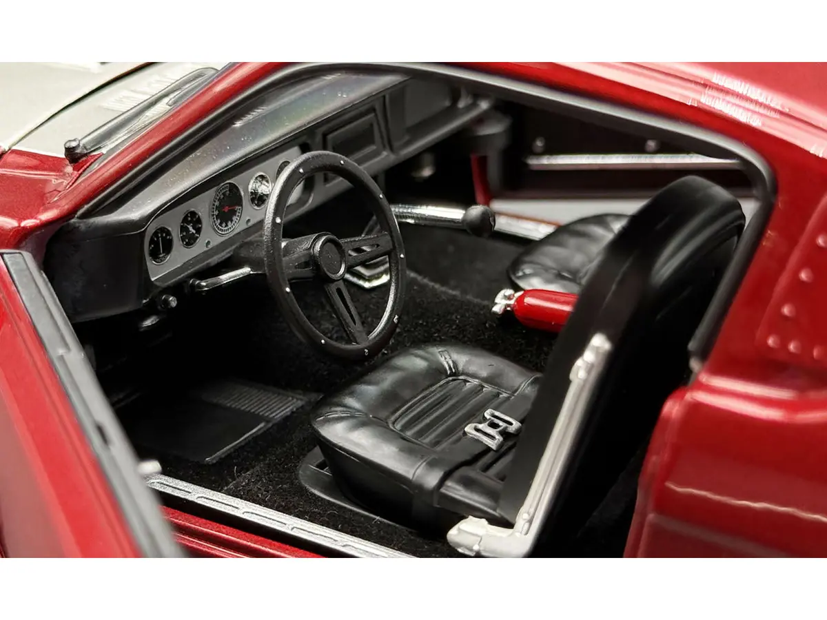 1965 Shelby Gt350r Pro Touring Red Metallic With Silver Hood And Trunk Limited Edition To 350 Pieces Worldwide 1/18 Diecast Model Car By Acme 2