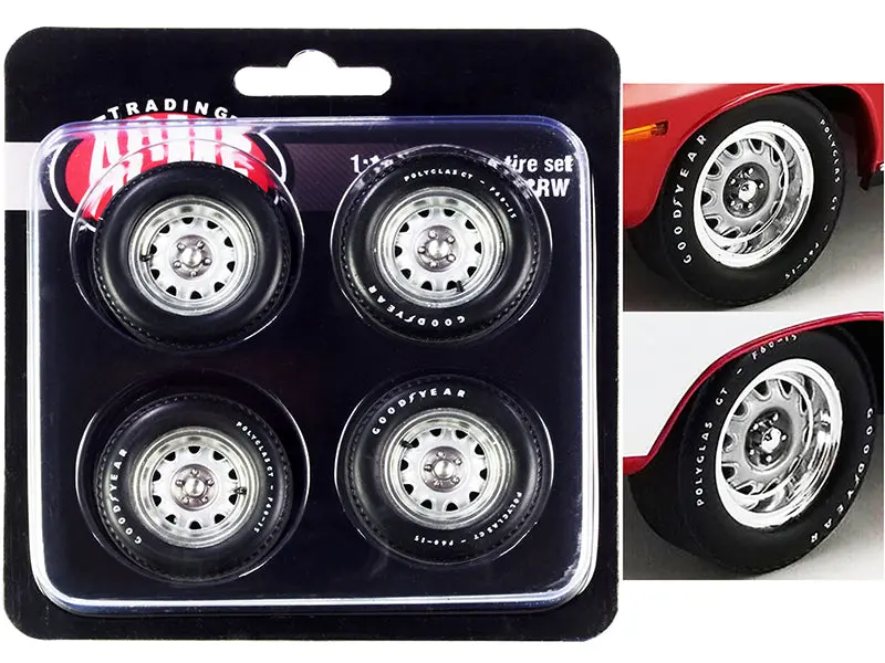 Mopar Rally Wheel And Tire Set (4 Piece Set) 1/18 By Acme 1