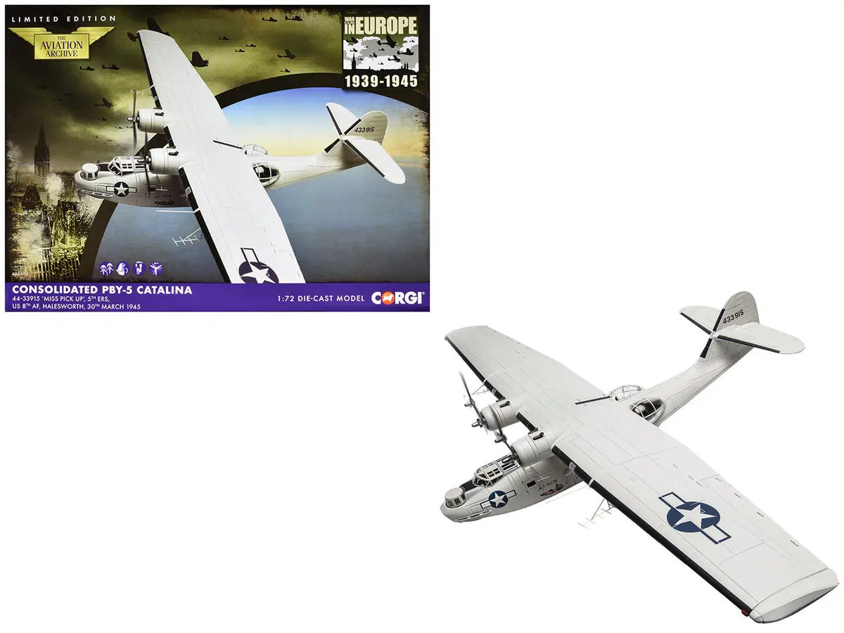 Consolidated Pby-5 Catalina Patrol Aircraft "Miss Pick Up 5Th Ers 8Th Af Halesworth" (1945) United States Army Air Forces "The Aviation Archive" Series 1/72 Diecast Model By Corgi 1