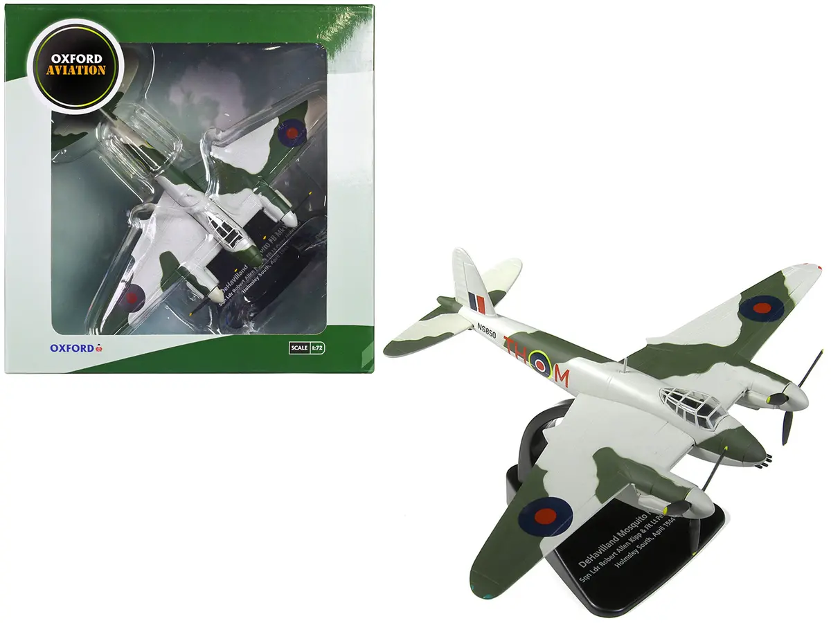 Dehavilland Mosquito Fb Mkvi Combat Aircraft "Sqd. Ldr. Robert Allen Kip And Flt. Lt. Peter Huletsky Holmsley South" (1944) Royal Air Force "Oxford Aviation" Series 1/72 Diecast Model Airplane By Oxford Diecast 1