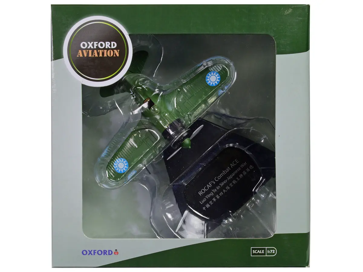 Polikarpov I-16 Fighter Aircraft "Combat Ace Luo Ying Te Taiwan Sino-Japanese War" Republic Of China Air Force "Oxford Aviation" Series 1/72 Diecast Model Airplane By Oxford Diecast 1