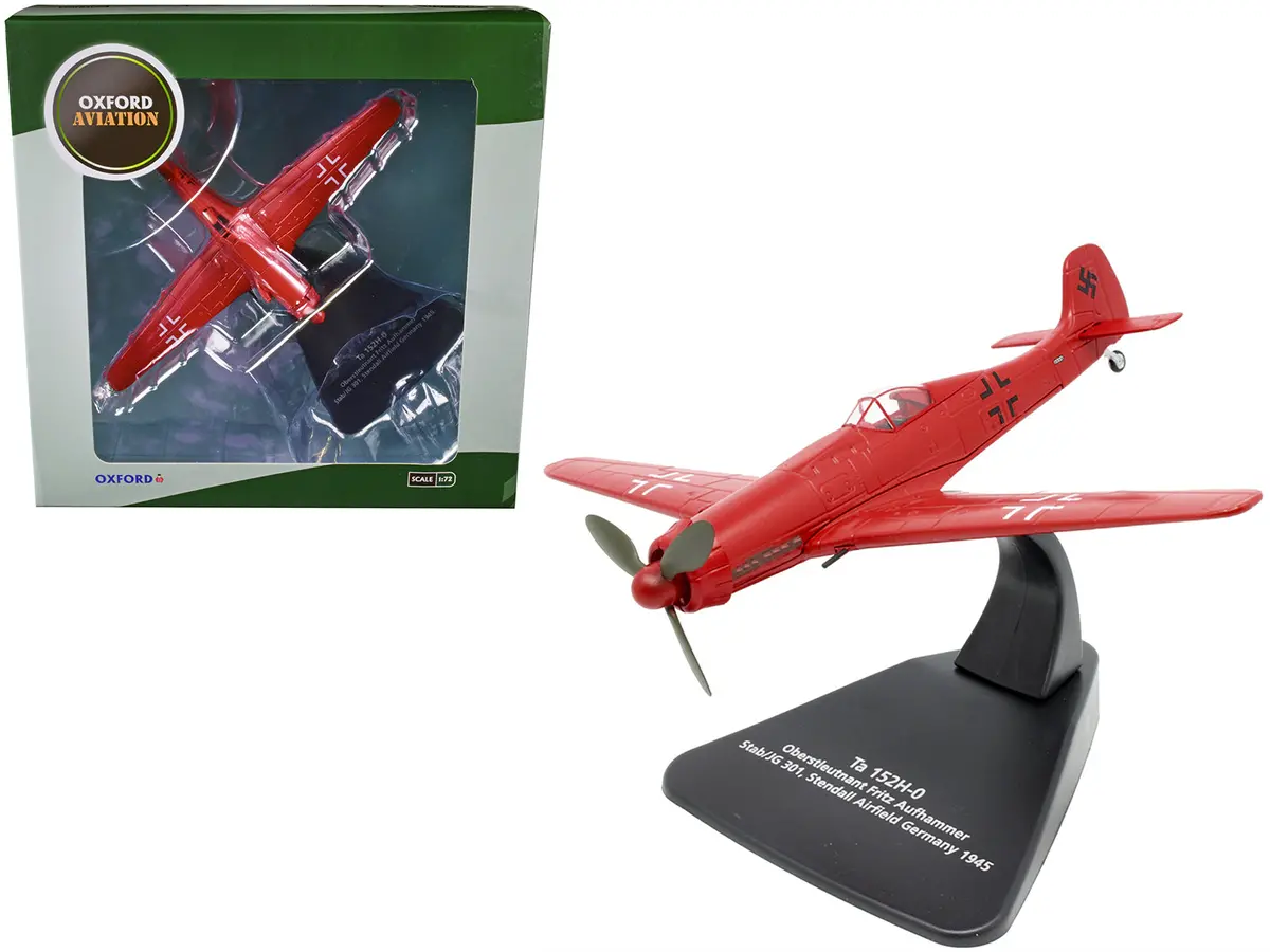 Focke-Wulf Ta 152H-0 War Plane Oberstleutnant Fritz Aufhammer Stab/Jg 301 Stendall Airfield Germany (1945) "Oxford Aviation" Series 1/72 Diecast Model Airplane By Oxford Diecast 1
