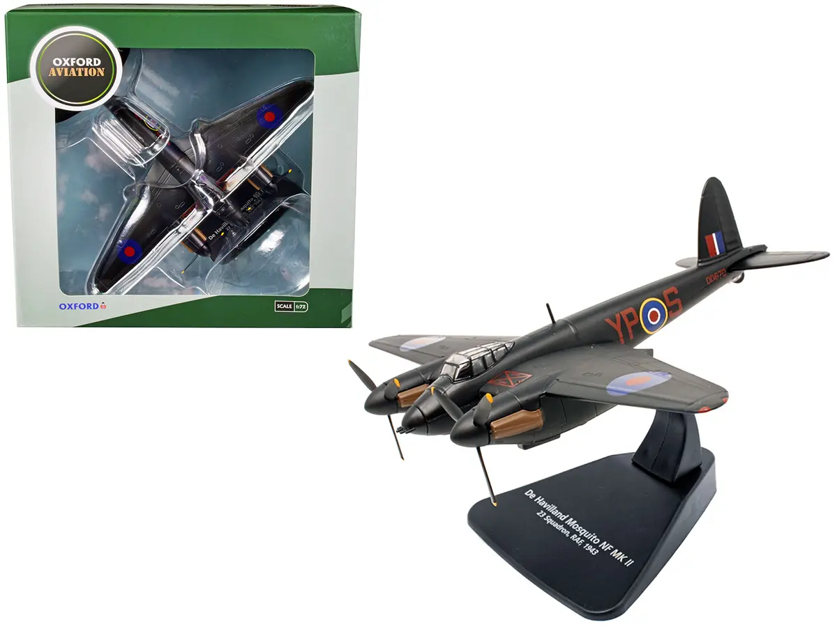 De Havilland Mosquito Nf Mk Ii War Plane 23 Squadron Raf (1943) "Oxford Aviation" Series 1/72 Diecast Model Airplane By Oxford Diecast 1