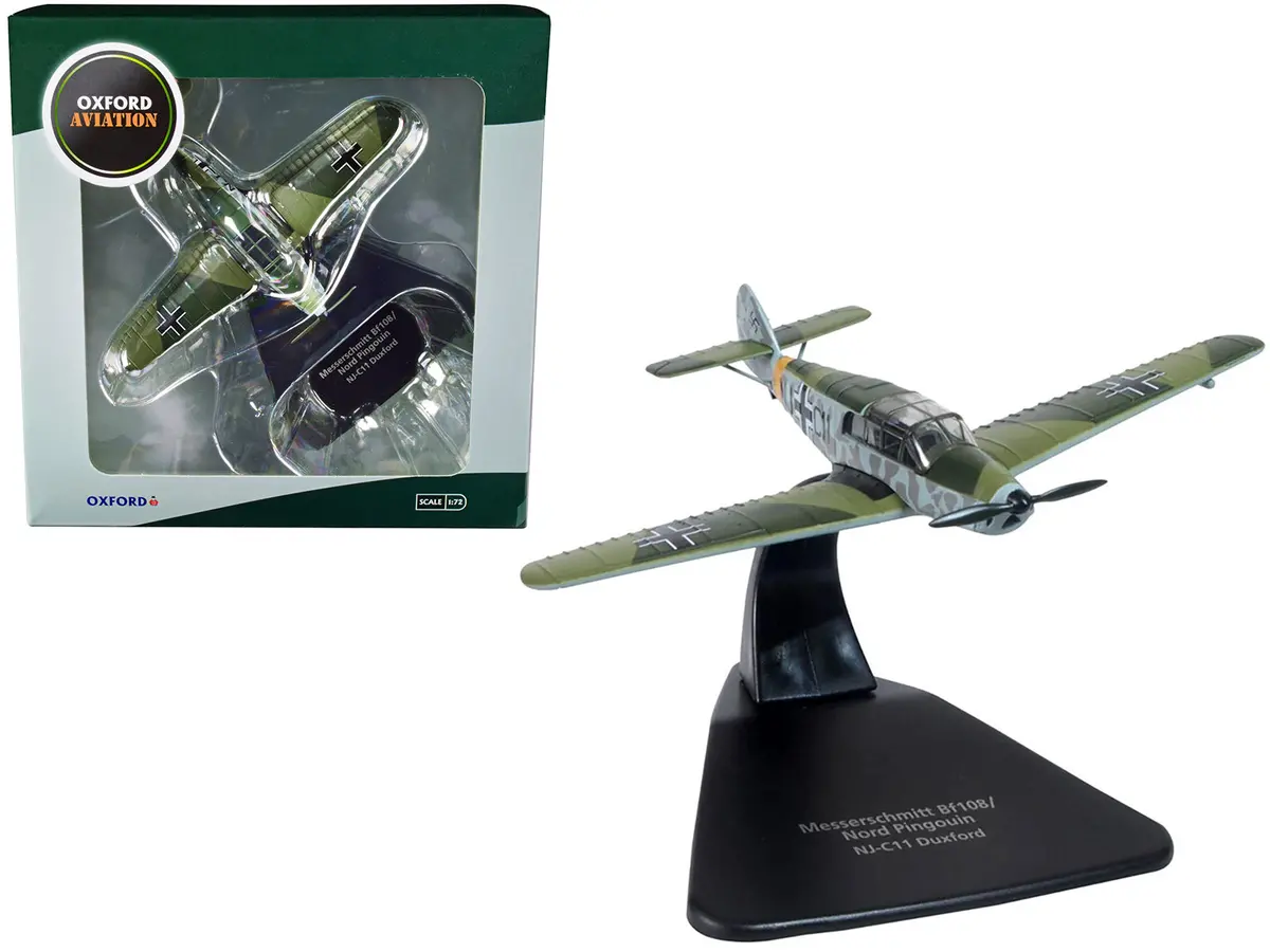 Messerschmitt Bf 108/Nord Pingouin War Plane Nj-C11 Duxford "Oxford Aviation" Series 1/72 Diecast Model Airplane By Oxford Diecast 1
