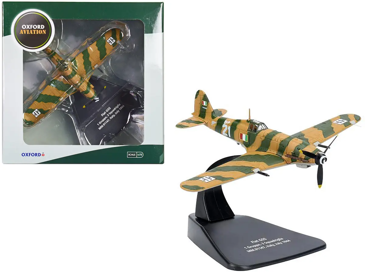 Fiat G55 Centauro Fighter Aircraft "1 Gruppo 3 Squadriglia Mm.91147 Italy" (1944) Italian Air Force "Oxford Aviation" Series 1/72 Diecast Model Airplane By Oxford Diecast 1