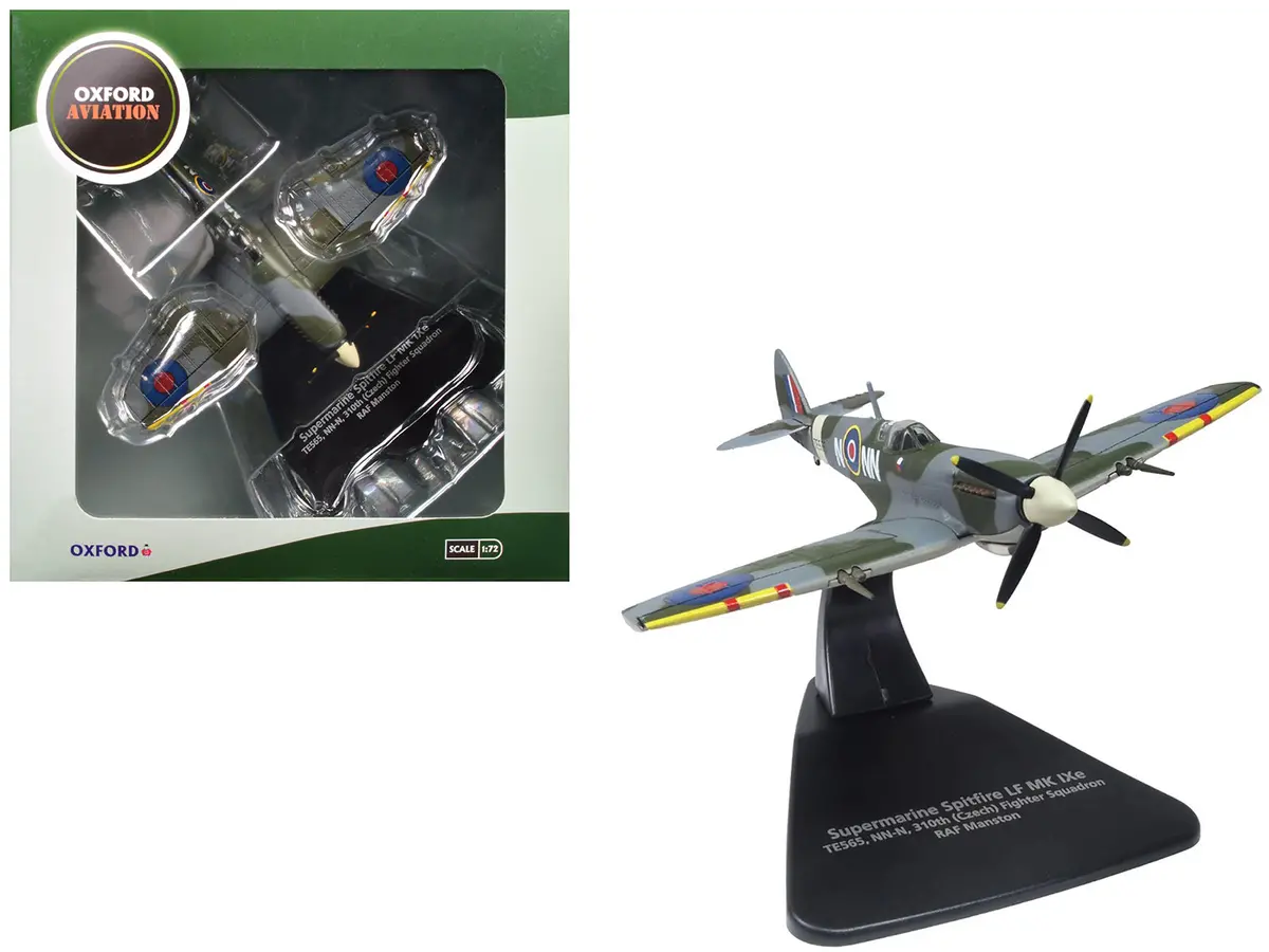 Supermarine Spitfire Lf Mk Ixe Fighter Aircraft "Te565 10Th (Czech) Fighter Squadron Raf Manston" Royal Air Force 1/72 Diecast Model Airplane By Oxford Diecast 1