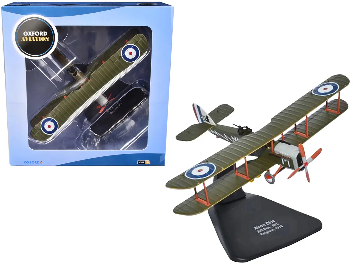 Airco Dh4 Bomber Plane "202 Squadron Rfc" (1918) "Oxford Aviation" Series 1/72 Diecast Model Airplane By Oxford Diecast 1