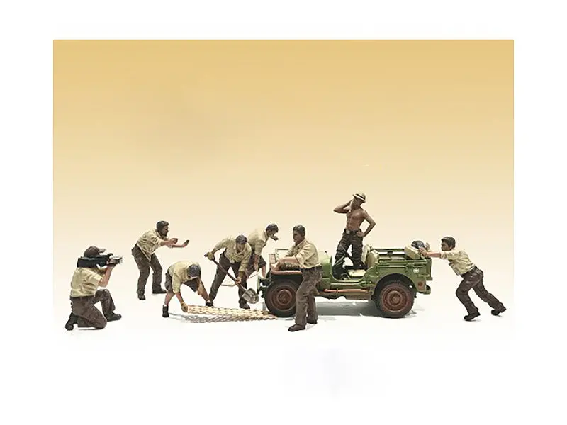"4X4 Mechanic" (8 Piece Accessory Figure Set) For 1/18 Scale Models By American Diorama 1