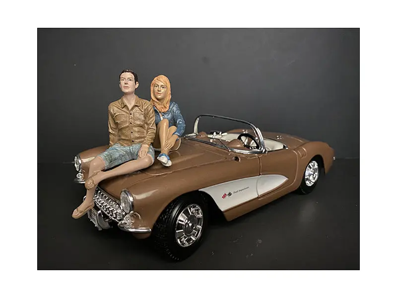 "Seated Couple" Release #3 (2 Piece Accessory Figure Set) For 1/18 Scale Models By American Diorama 1