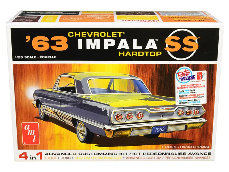 1963 Chevrolet Impala Ss Hardtop 4 In 1 Plastic Model Kit (Skill Level 2) 1/25 Scale Model By Amt 1