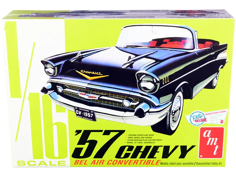 1957 Chevrolet Bel Air Convertible 2-In-1 Plastic Model Kit (Skill Level 3) 1/16 Scale Model By Amt 1