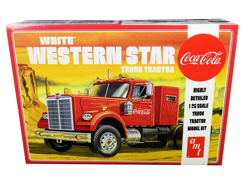 White Western Star Semi Truck Tractor "Coca-Cola" Plastic Model Kit (Skill Level 3) 1/25 Scale Model By Amt 1