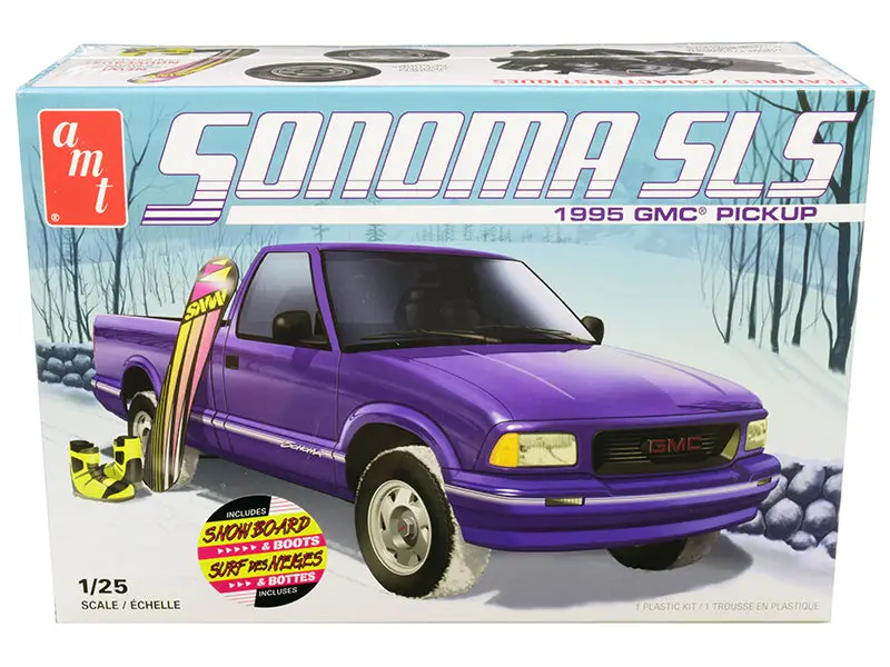 1995 Gmc Sonoma Sls Pickup Truck With Snowboard And Boots Plastic Model Kit (Skill Level 2) 1/25 Scale Model By Amt 1