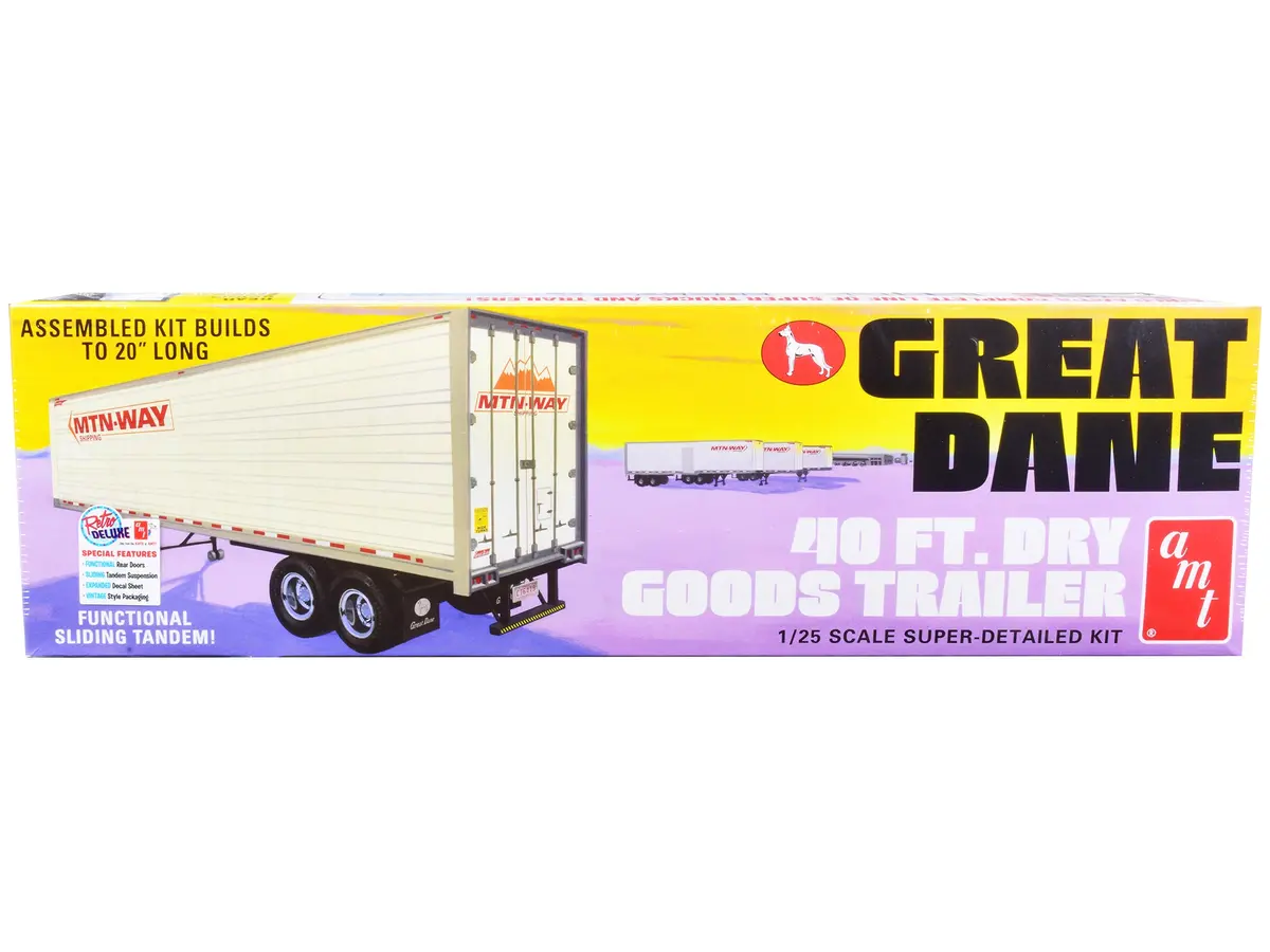 Great Dane 40 Ft. Dry Goods Trailer Plastic Model Kit (Skill Level 3) 1/25 Scale Model By Amt 1