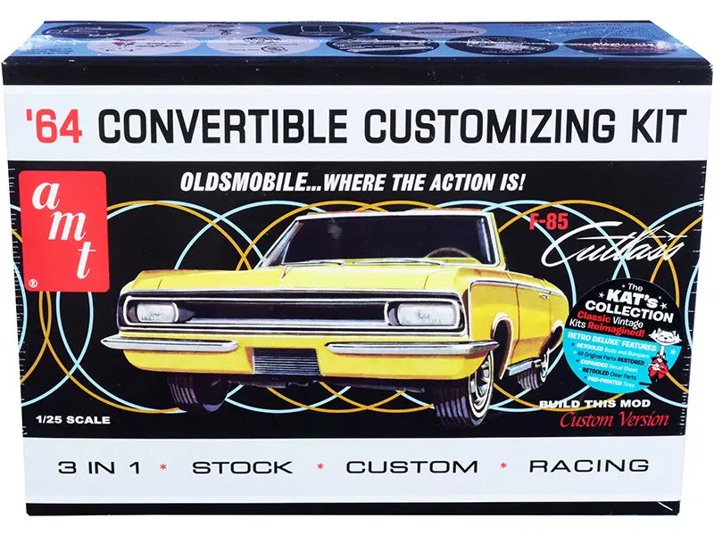 1964 Oldsmobile Cutlass F-85 Convertible 3-In-1 Plastic Model Kit (Skill Level 2) 1/25 Scale Model By Amt 1