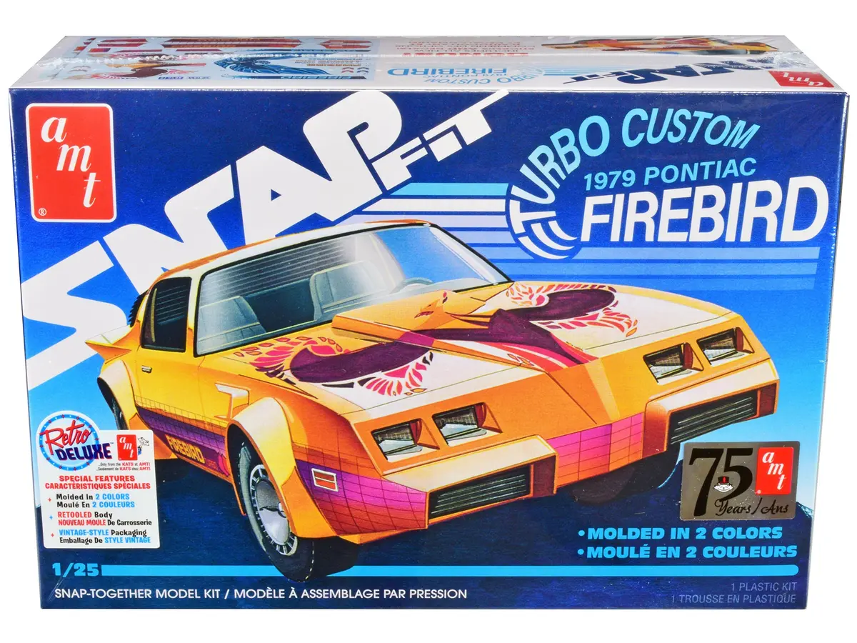 1979 Pontiac Firebird "Turbo Custom" Snap Together Plastic Model Kit (Skill Level 1) 1/25 Scale Model By Amt 1