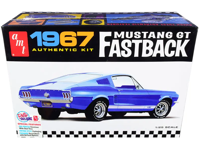 1967 Ford Mustang Gt Fastback Plastic Model Kit (Skill Level 2) 1/25 Scale Model By Amt 1