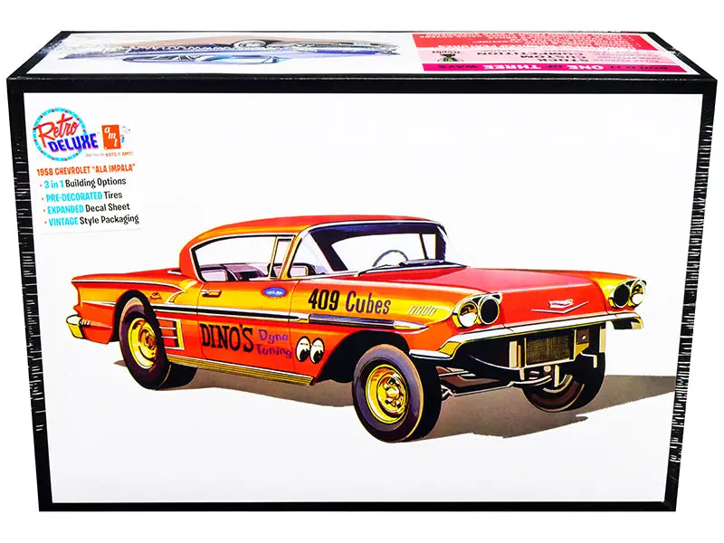 1958 Chevrolet Impala "Ala-Impala" 3-In-1 Plastic Model Kit (Skill Level 2) 1/25 Scale Model By Amt 1