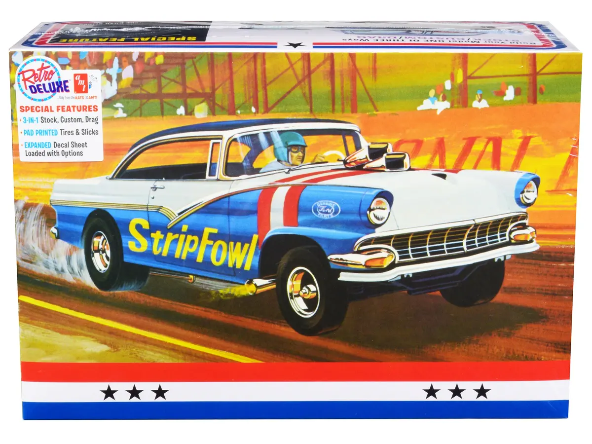 1956 Ford Victoria Hardtop 3 In 1 Plastic Model Kit (Skill Level 2) 1/25 Scale Model By Amt 1