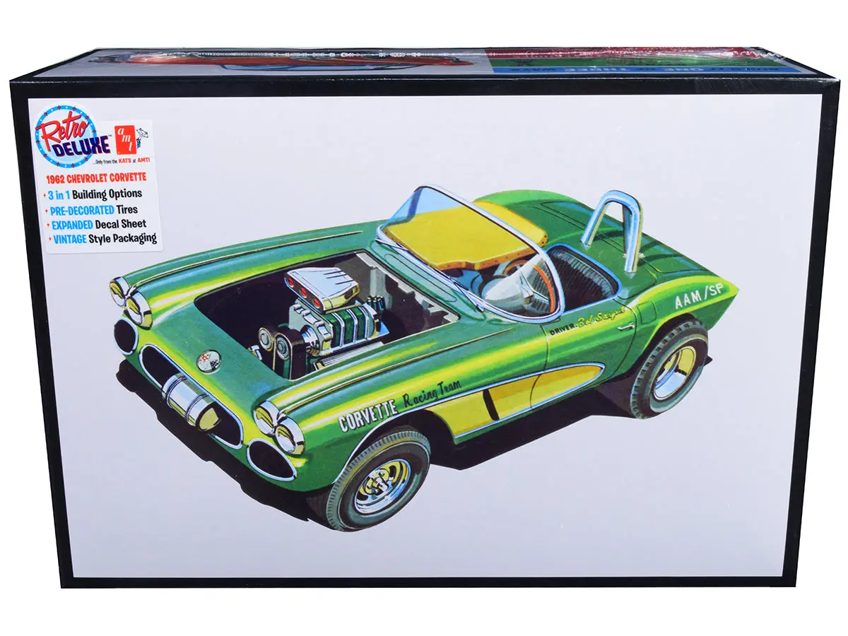 1962 Chevrolet Corvette 3 In 1 Plastic Model Kit (Skill Level 2) 1/25 Scale Model By Amt 1
