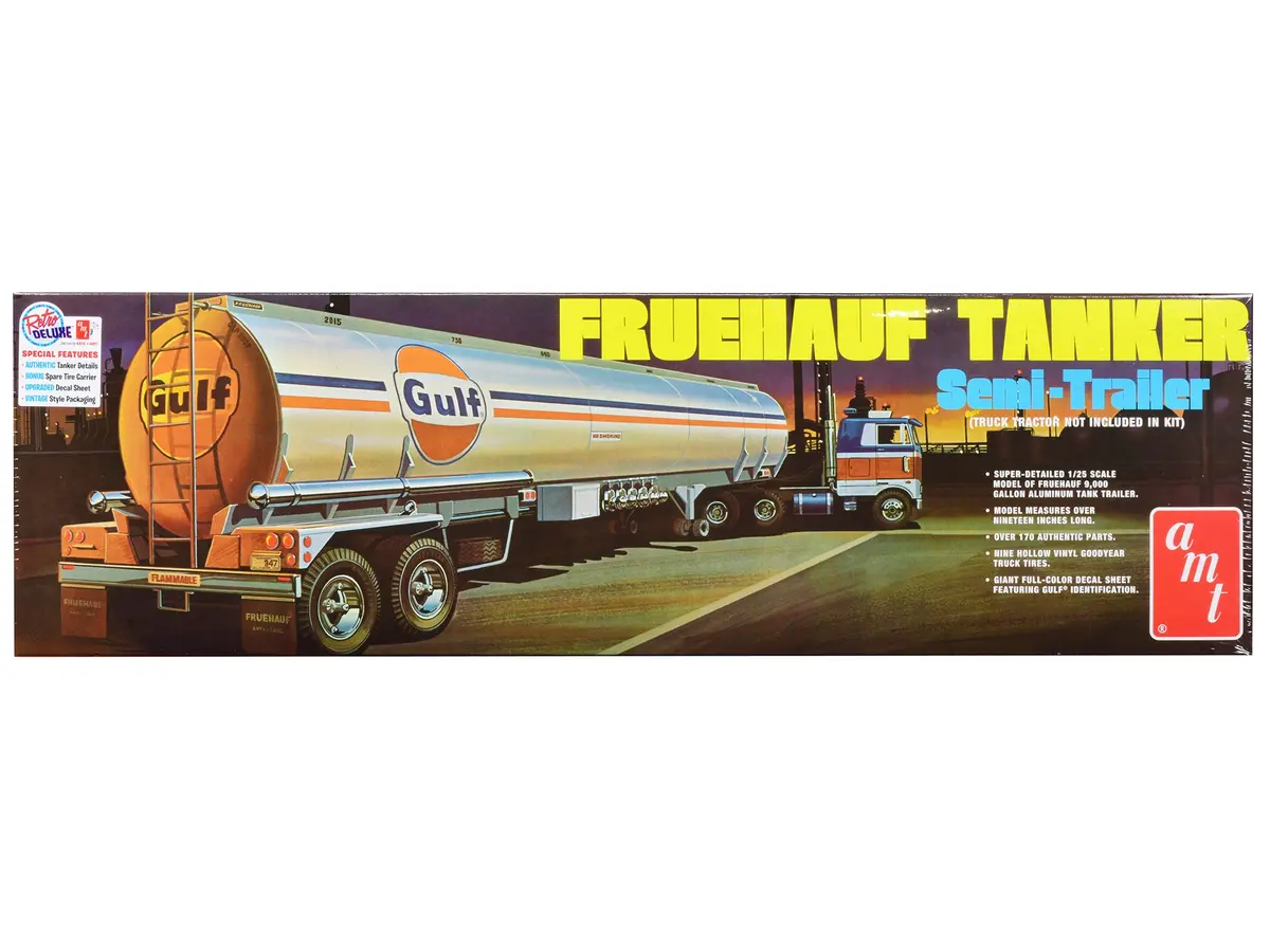 Fruehauf Tanker Trailer "Gulf Oil" Plastic Model Kit (Skill Level 3) 1/25 Scale Model By Amt 1