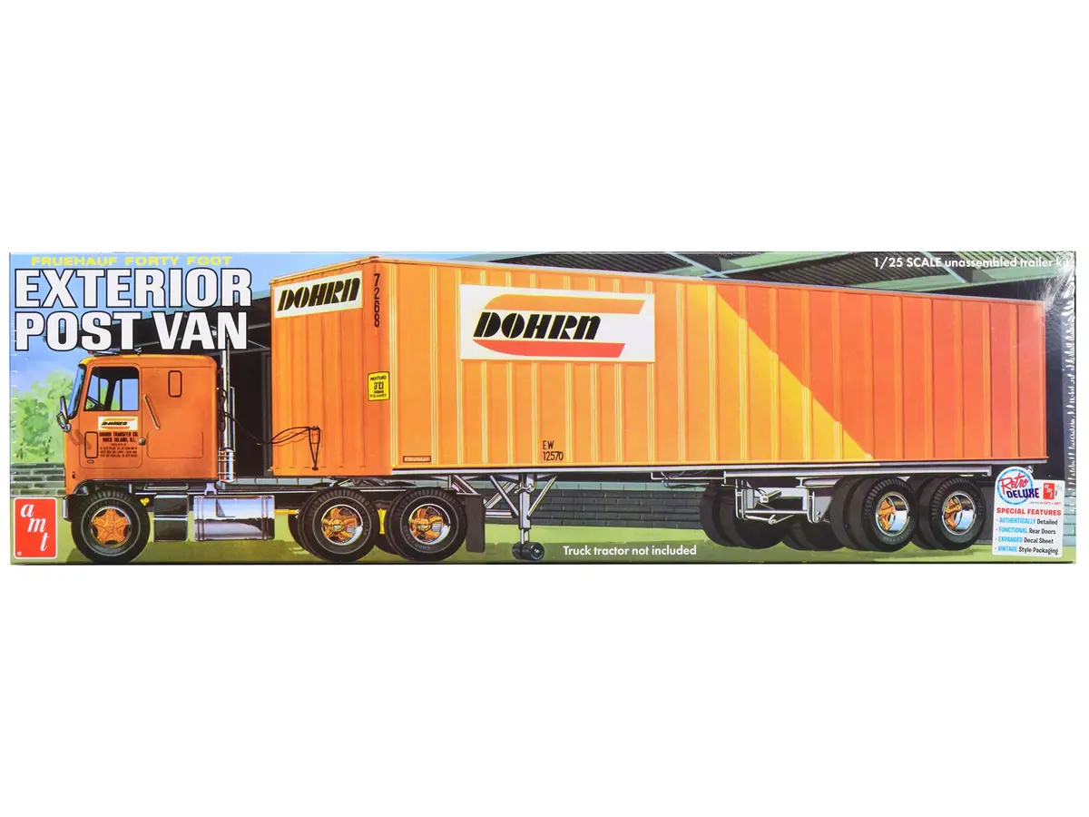 Fruehauf Forty Foot Exterior Post Van Trailer "Dohrn Transfer Co." Plastic Model Kit (Skill Level 3) 1/25 Scale Model By Amt 1