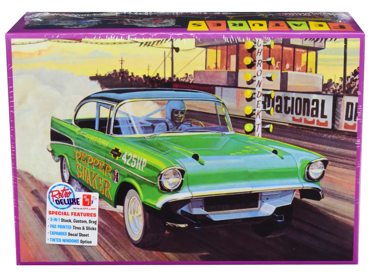 1957 Chevrolet Bel Air "Pepper Shaker" 3 In 1 Plastic Model Kit (Skill Level 2) 1/25 Scale Model By Amt 1