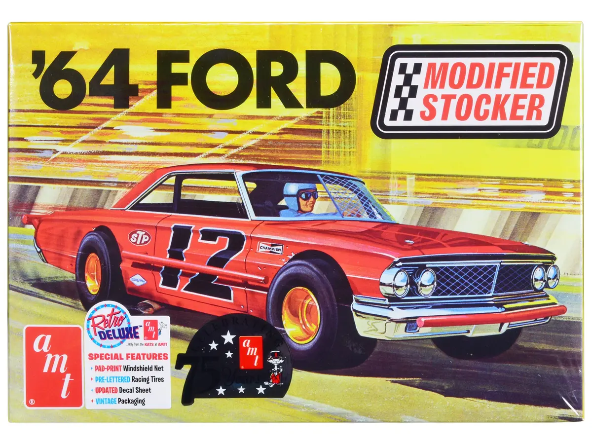 1964 Ford Galaxie "Modified Stocker" Plastic Model Kit (Skill Level 2) 1/25 Scale Model By Amt 1