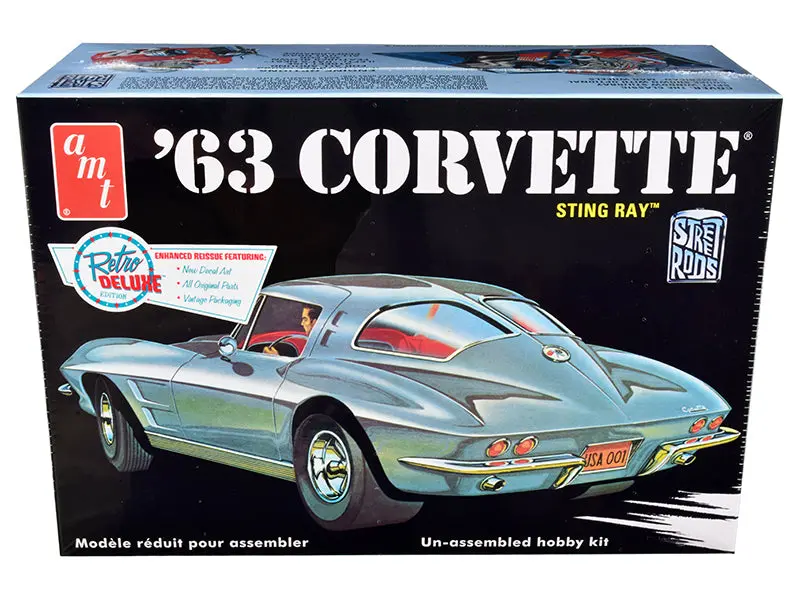 1963 Chevrolet Corvette Stingray Plastic Model Kit (Skill Level 2) 1/25 Scale Model By Amt 1