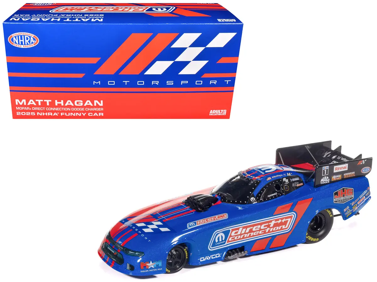 Dodge Charger Nhra Funny Car Matt Hagan "Mopar Direct Connection" (2025) Limited Edition 1/24 Diecast Model Car By Autoworld 1