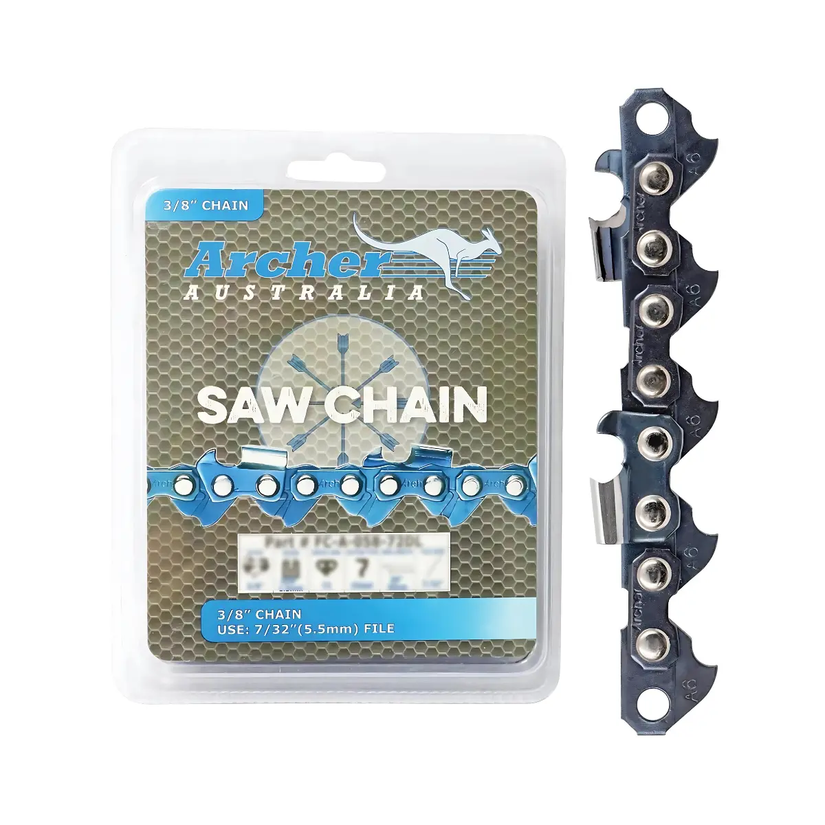 Archer Semi Chisel Chain - 18" 3/8 .063 66 Dl (A-063-66Dl) 1