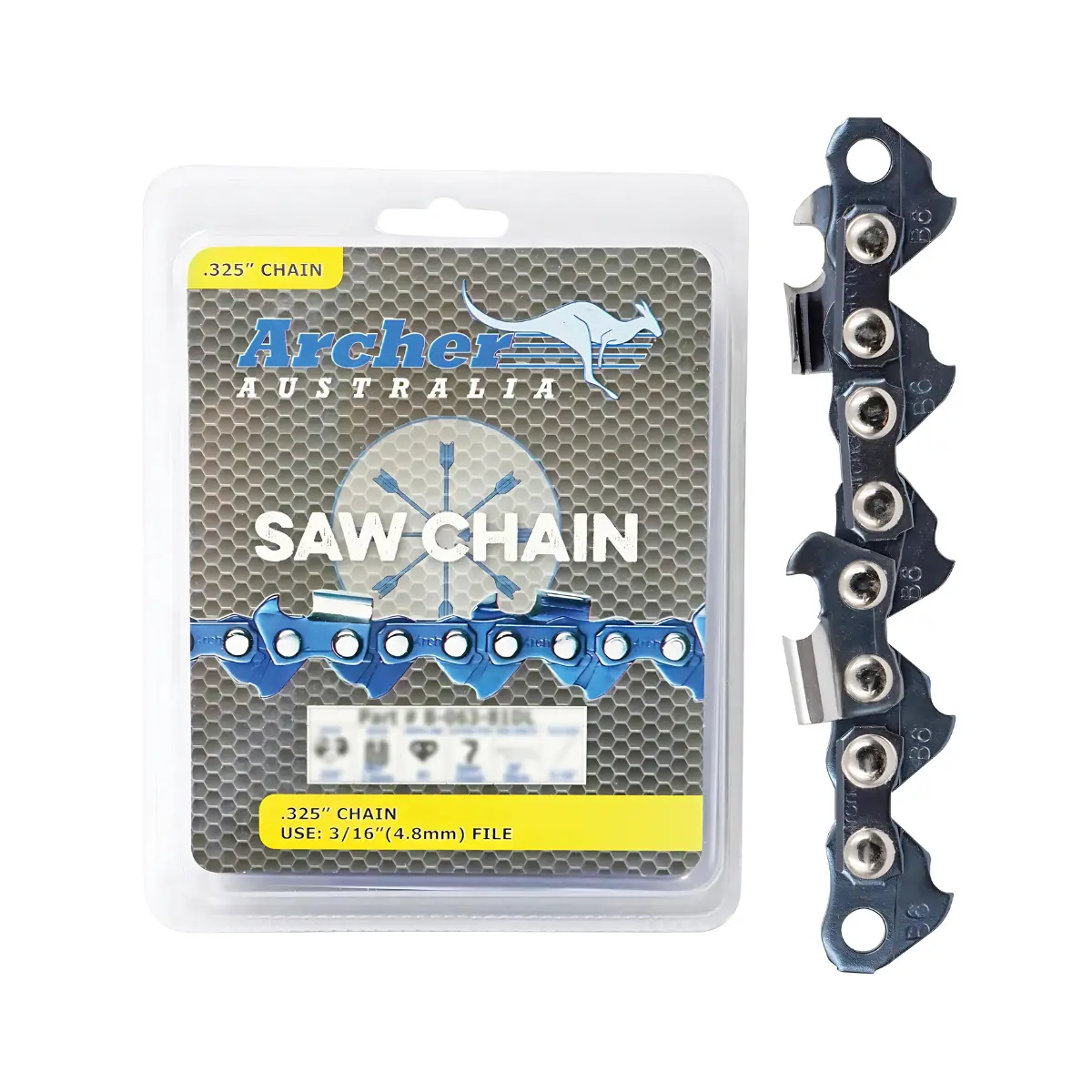 Archer Semi Chisel Chain - 16" 325 .063 62 Dl (B-063-62Dl) 1