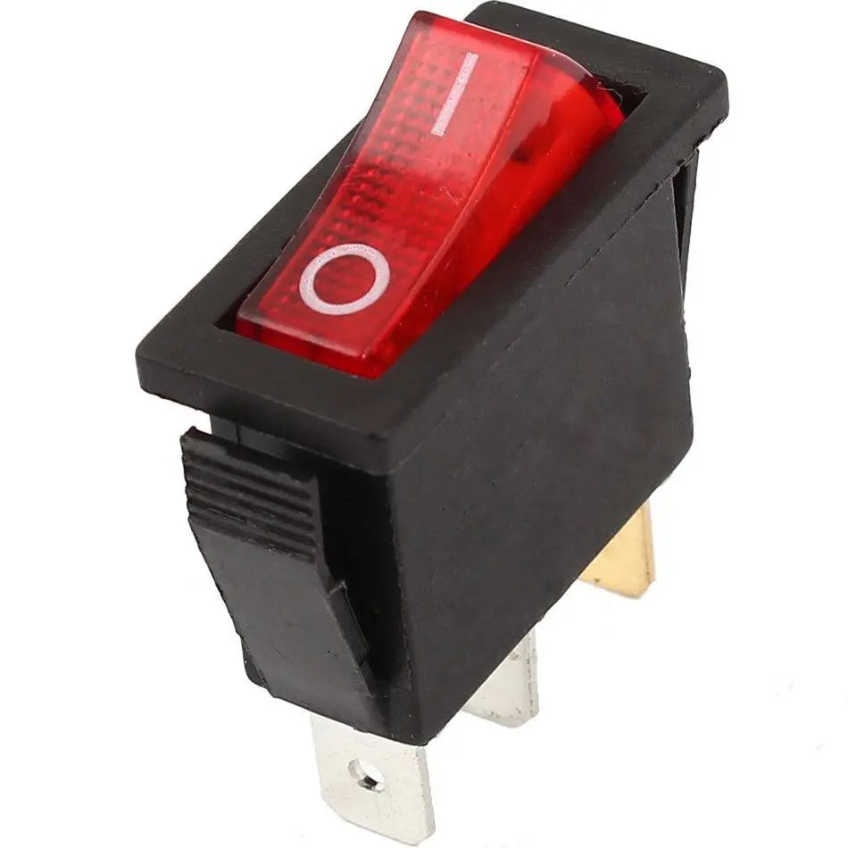 Manual Rocker Switch 20A 125V Red Light 12V Automotive Electric Fan 1