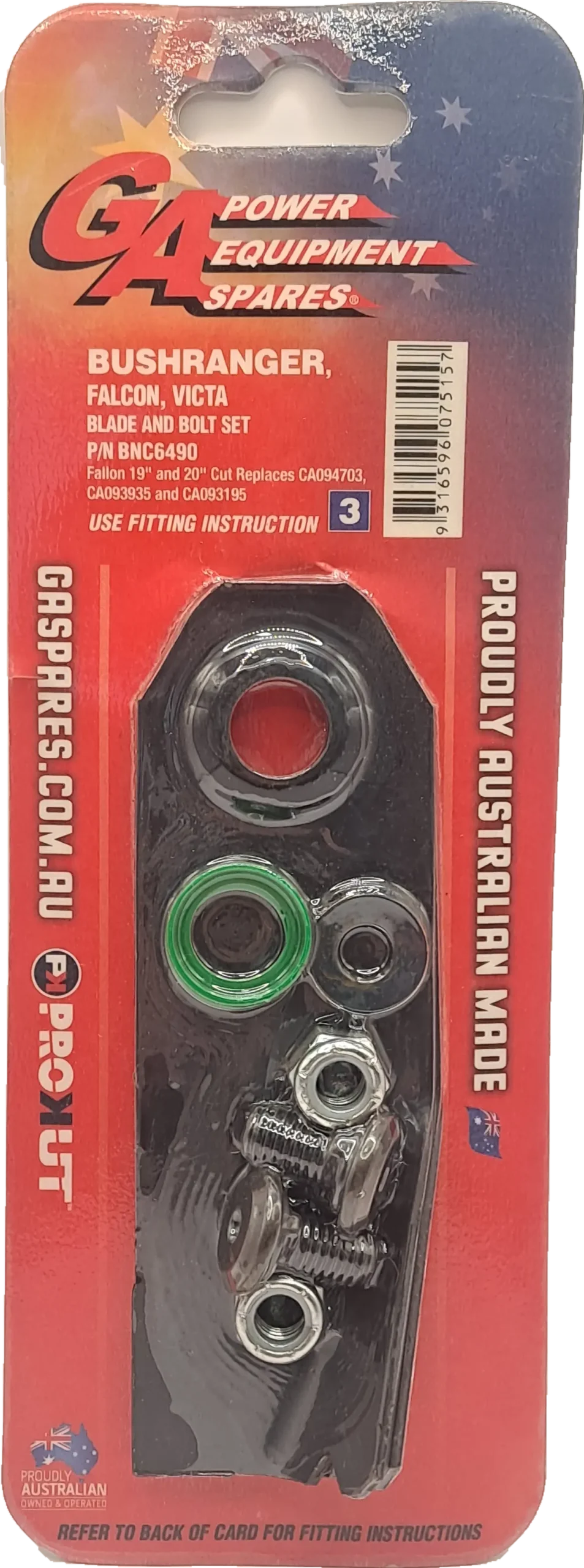 Victa 19" Mower Blade And Bolt Kit X 2 (Bnc6490) 1