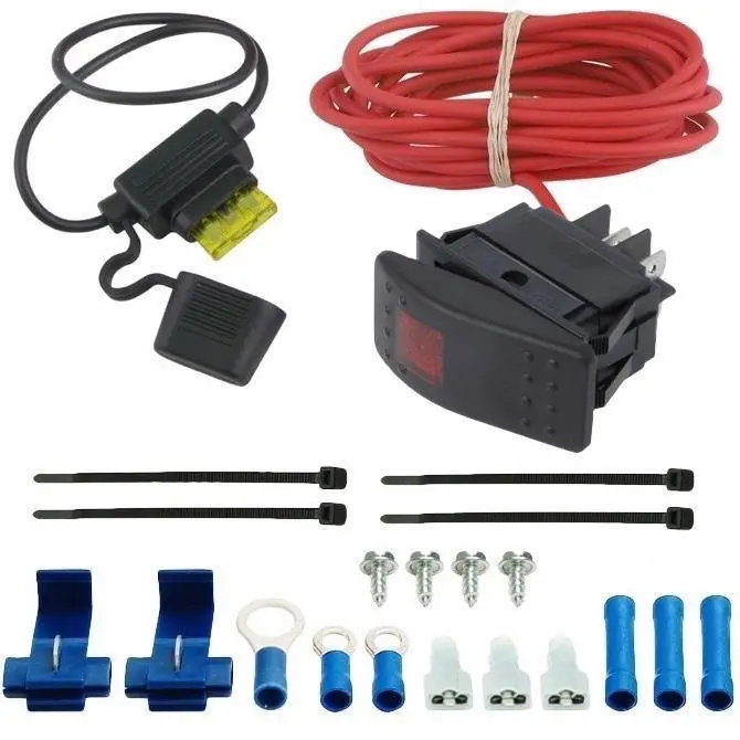 Rocker Switch Red Light 12 Volt 20 Amp Automotive Electric Fan Wiring Kit 1