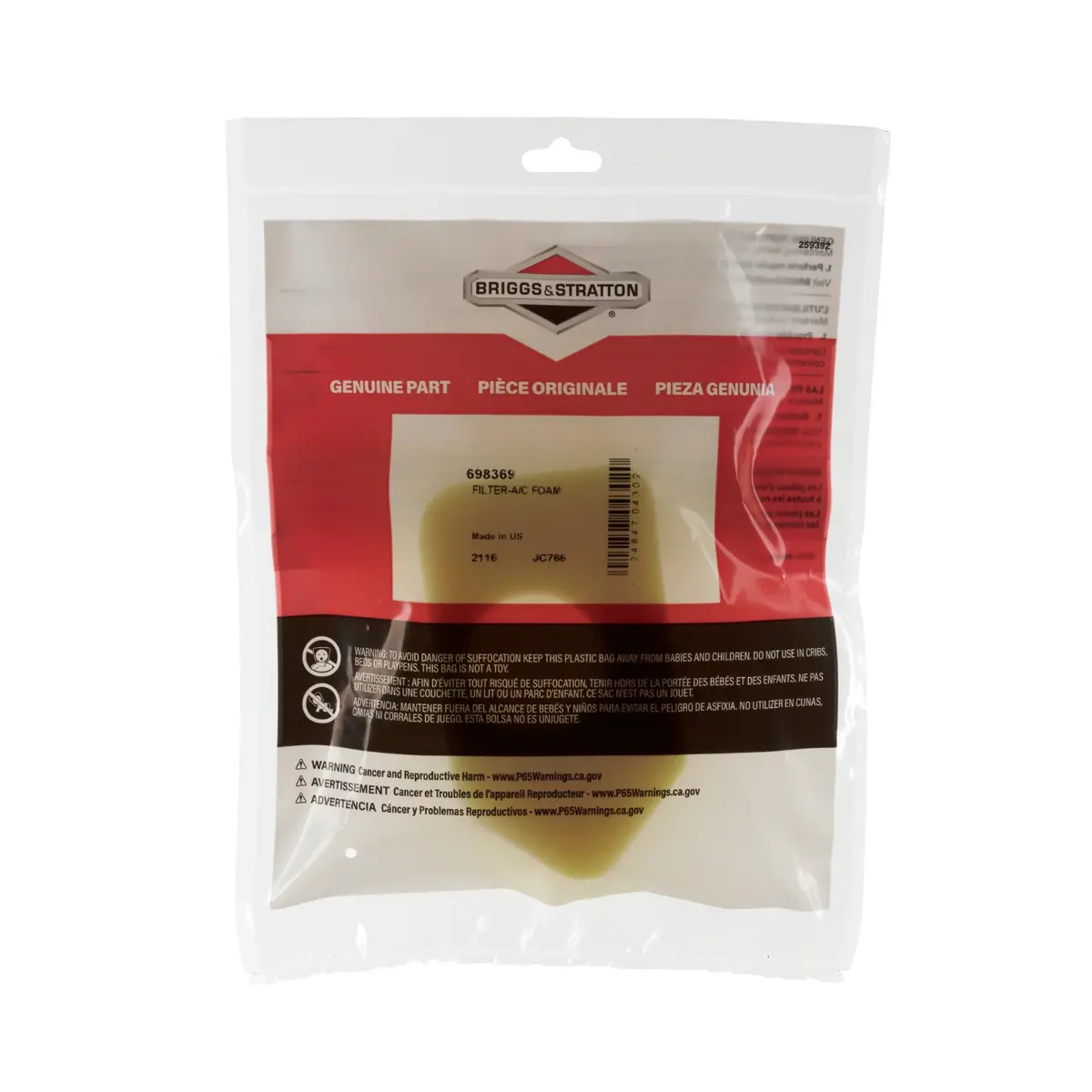 Briggs & Stratton Air Filter (698369) 2