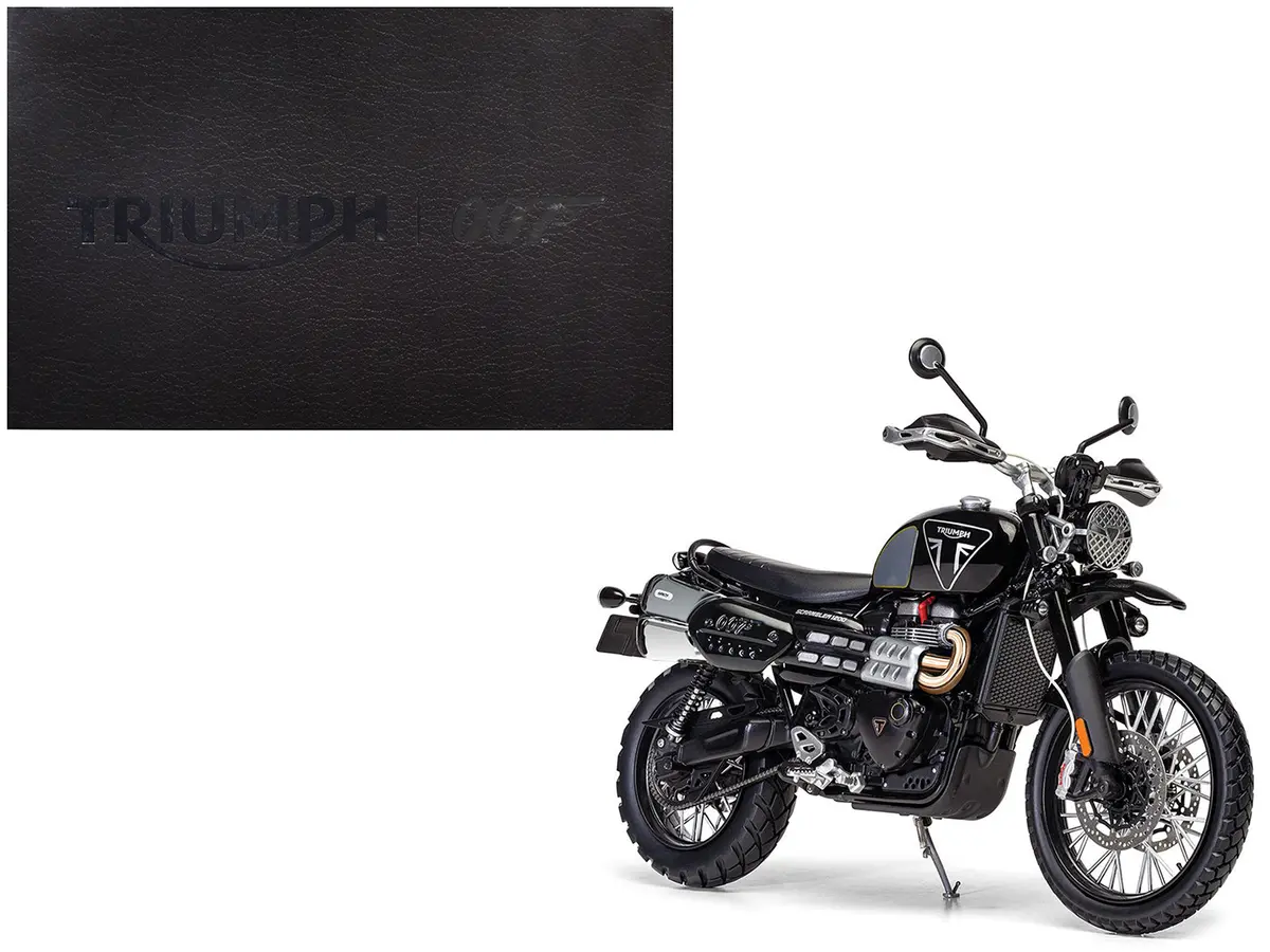 Triumph Scrambler 1200 "Bond Edition" Motorcycle Black 007 James Bond "No Time To Die" (2021) Movie 1/12 Diecast Model By Corgi 1