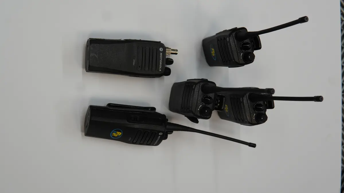 Motorola Race Radio Set With Headsets And Chargers - Qty 5 (Used) 1