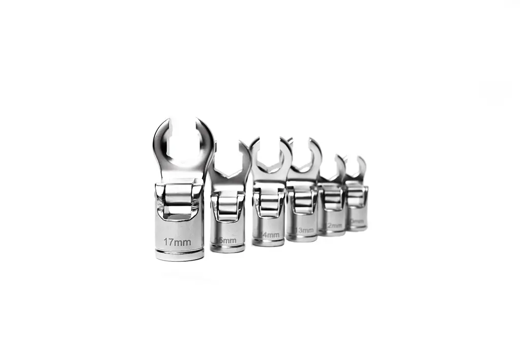 Crows Feet Adjustable Flare Nut Sockets | 3/8" Drive | 6 Piece Metric Set 2