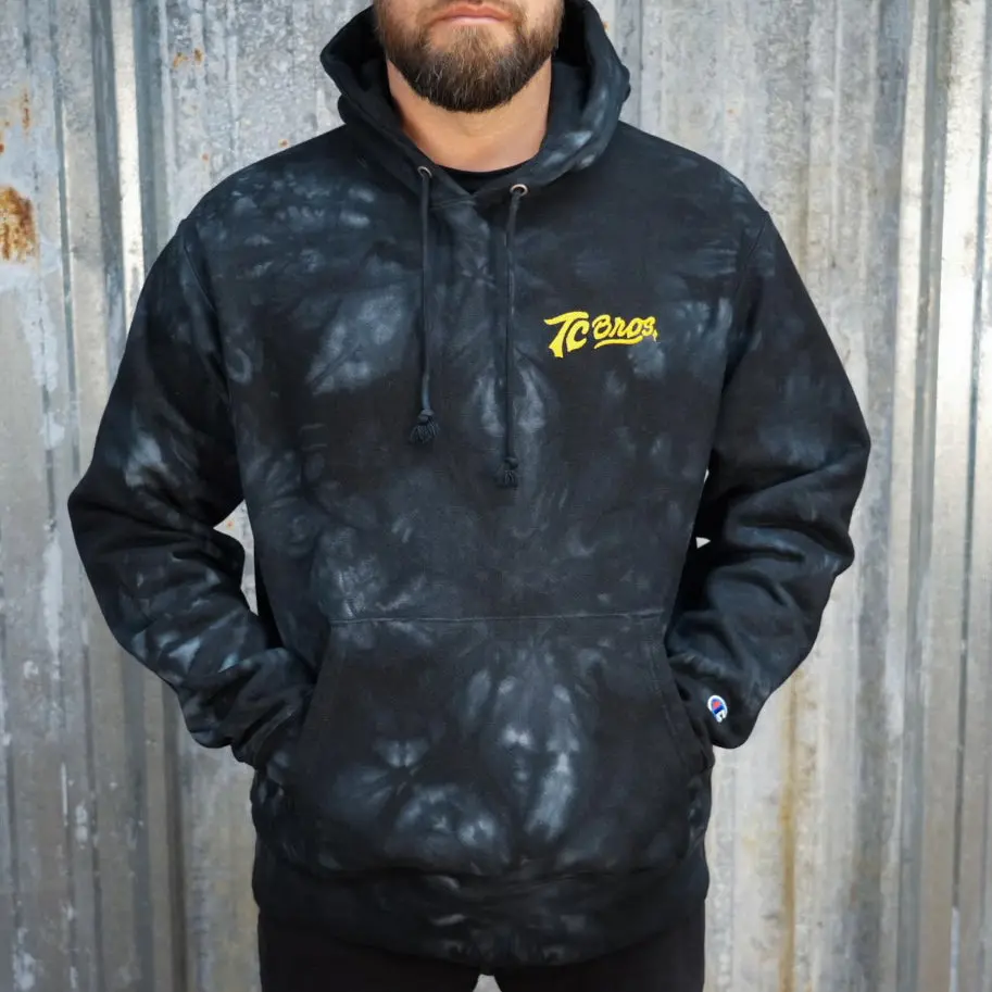 Tc Bros./Champion Script Tie-Dye Hoodie - Black 1