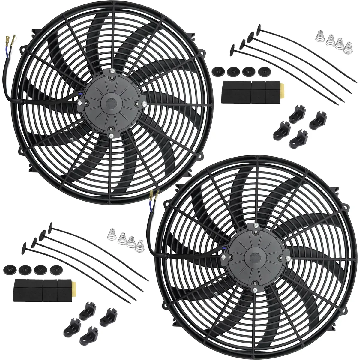 Dual 16-17 Inch 180W Performance Motor Electric Radiator Cooling Fans 1